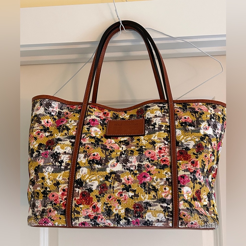 Dolce & Gabbana Yellow Floral Shoulder Bag